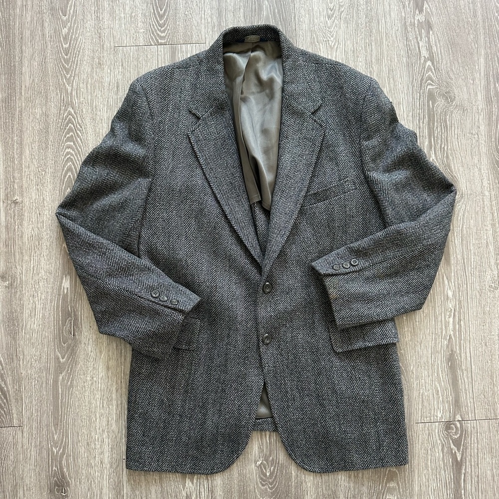 Vintage Kuppenheimer Gray Tweed Blazer with Notched Lapels